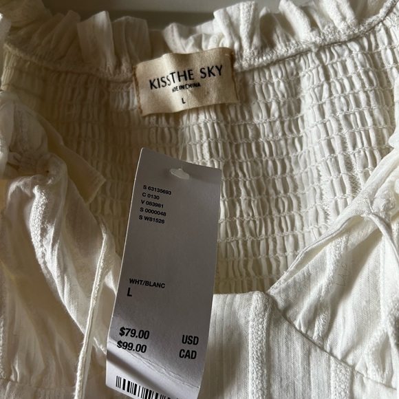 White Midi Dress with Ruffle Sleeves - Picture 2 of 3